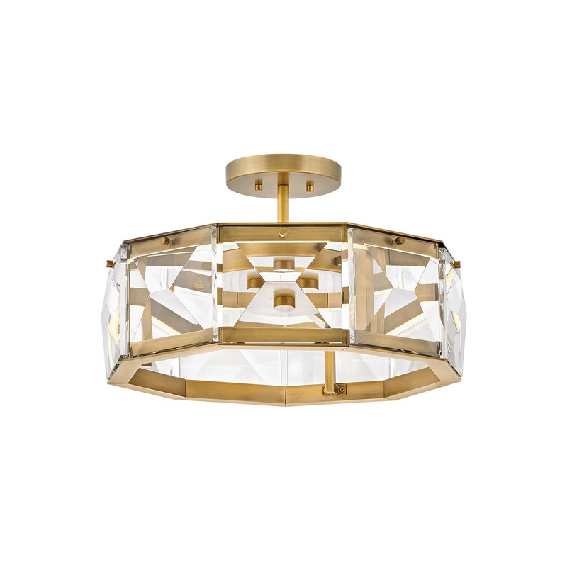 Jolie Medium LED Semi-Flush Mount in Heritage Brass