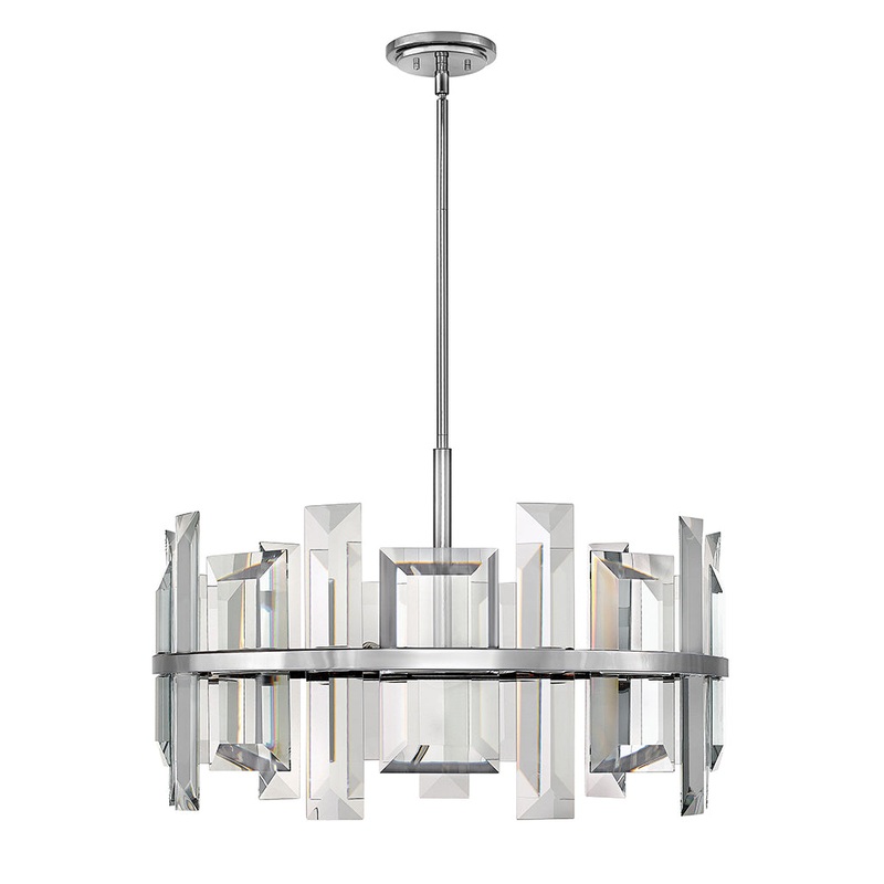 Odette Large Drum Chandelier in Polished Nickel