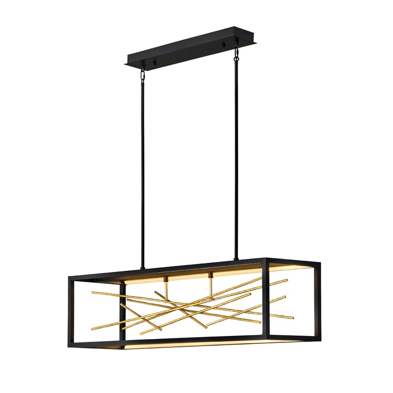 Styx Large LED Linear Chandelier in Black