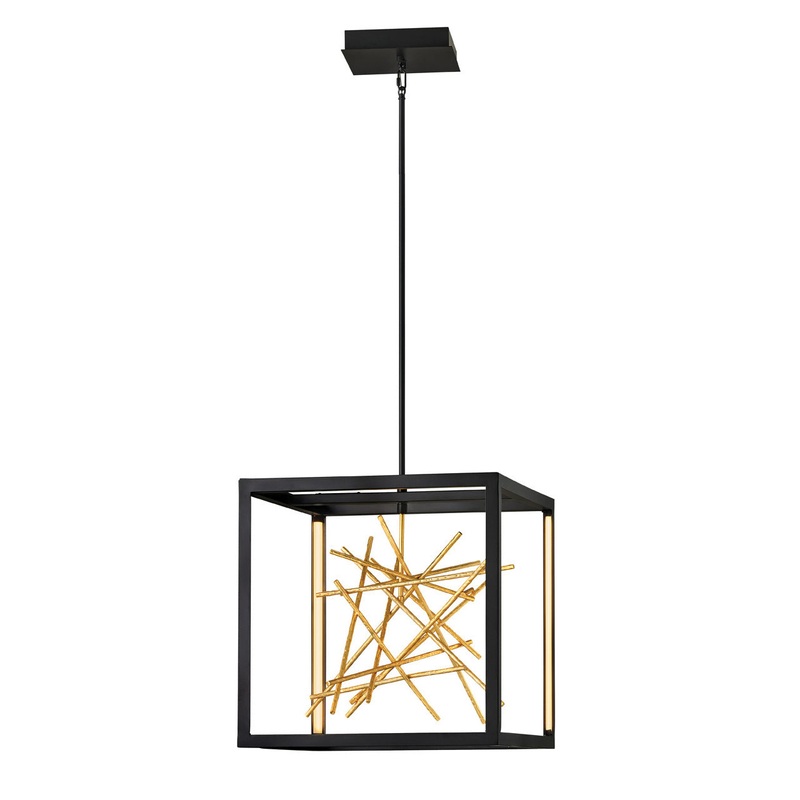 Styx Medium LED Open Frame Pendant in Black