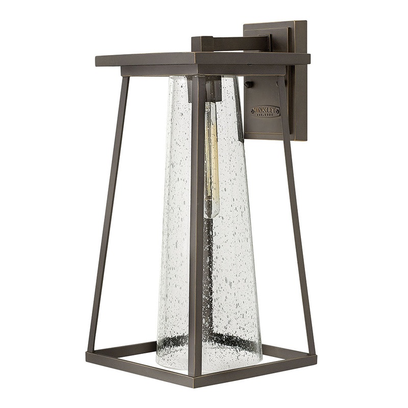 Burke Large Wall Mount Lantern in Oil Rubbed Bronze with Clear glass