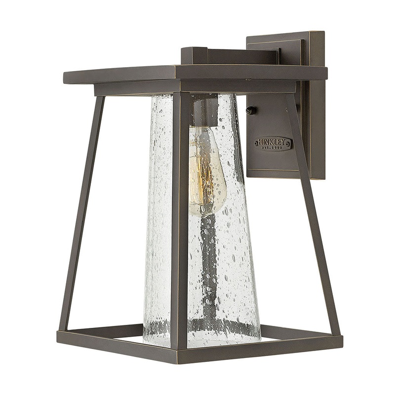 Burke Medium Wall Mount Lantern in Oil Rubbed Bronze with Clear glass