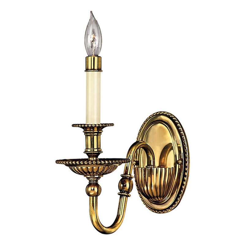Cambridge Single Light Sconce in Burnished Brass