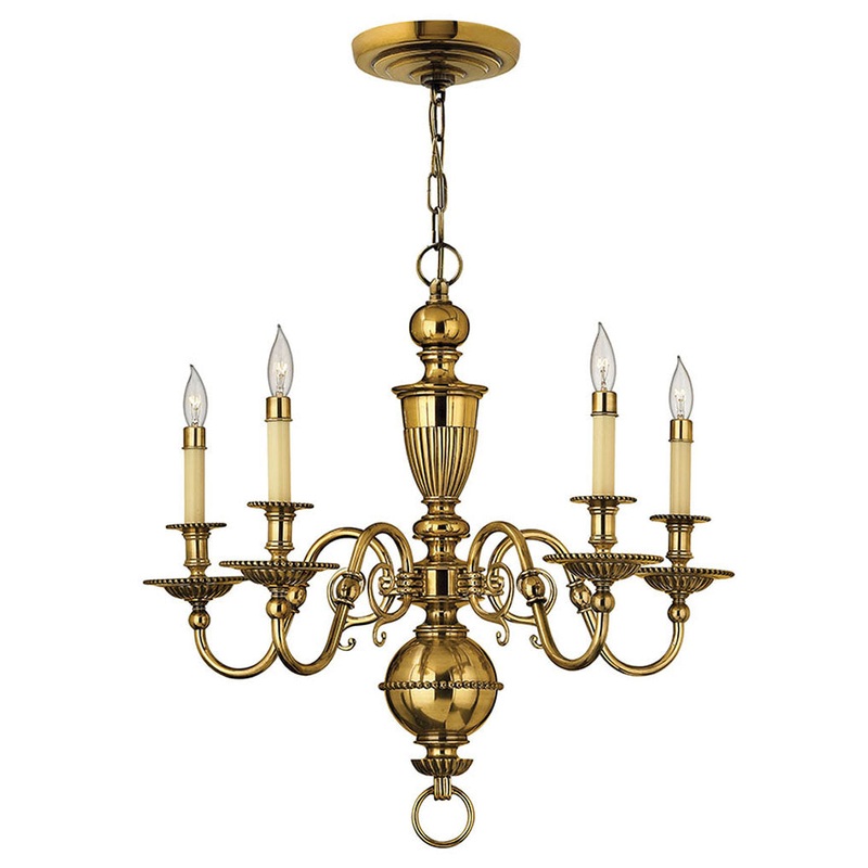 Cambridge Small Single Tier Chandelier in Burnished Brass