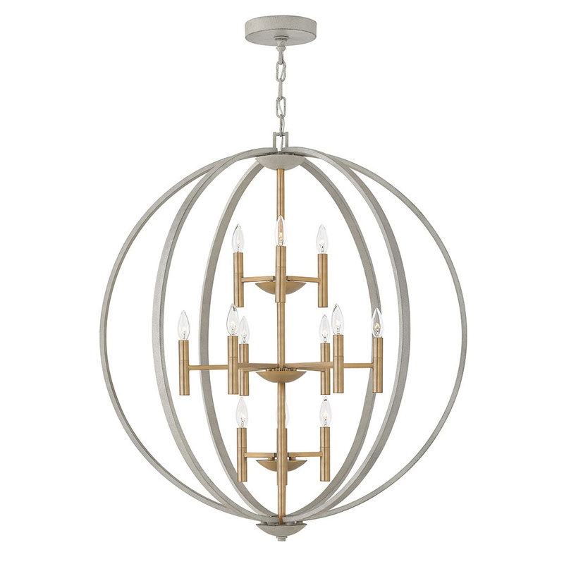 Euclid Large Three Tier Orb Chandelier