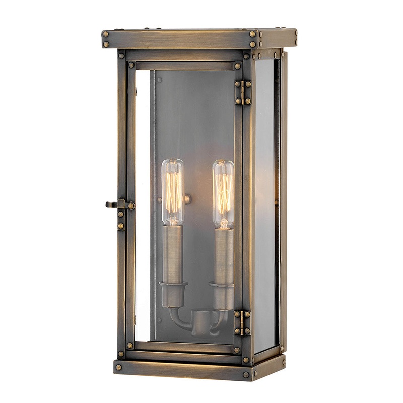 Hamilton Medium Wall Mount Lantern in Dark Antique Brass