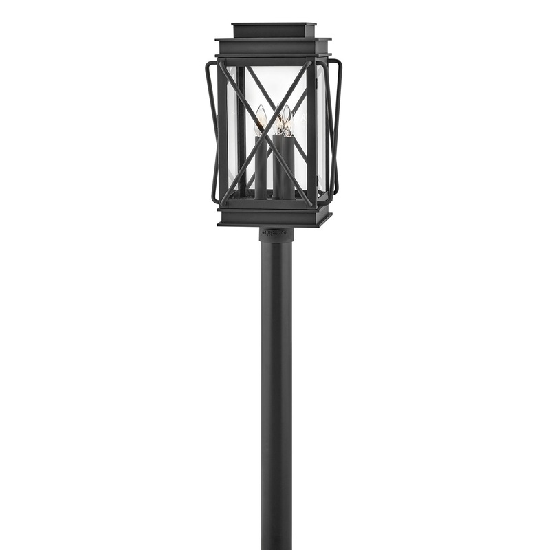 Montecito Medium Post or Pier Mount Lantern in Museum Black