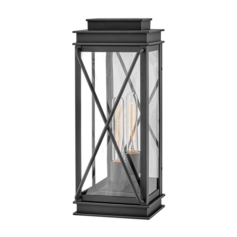 Montecito Medium Wall Mount Lantern in Museum Black