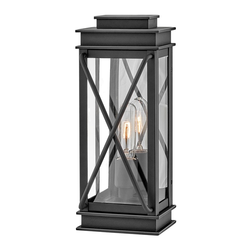 Montecito Small Wall Mount Lantern in Museum Black