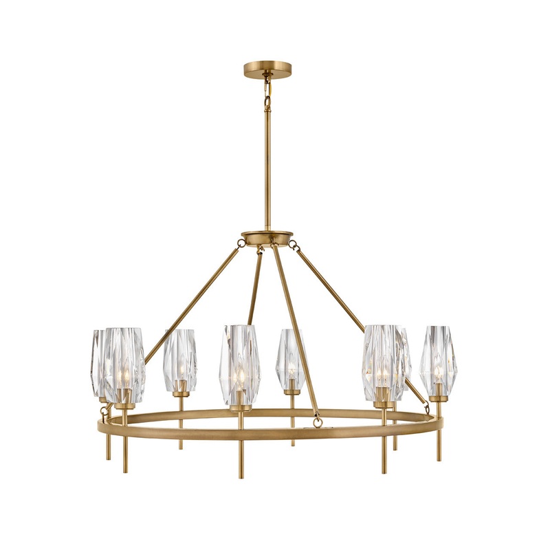 Ana Large Single Tier Chandelier in Heritage Brass