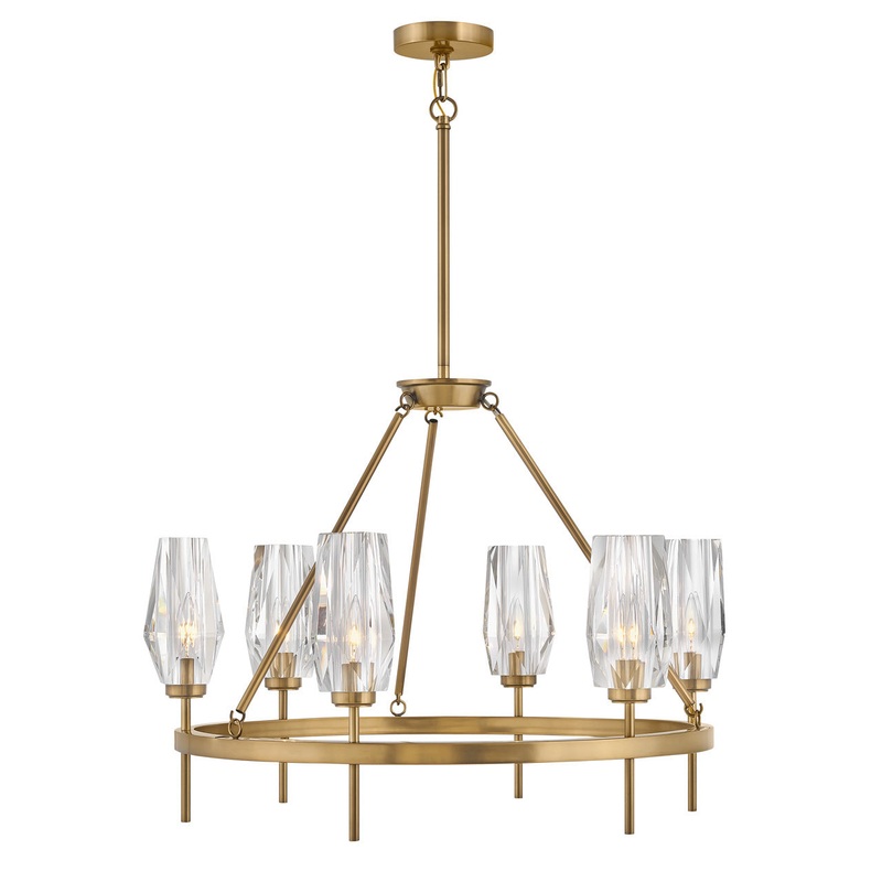 Ana Medium Single Tier Chandelier in Heritage Brass