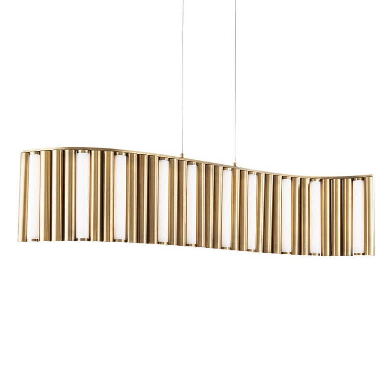 Aretha LED Linear Pendant in Aged Brass