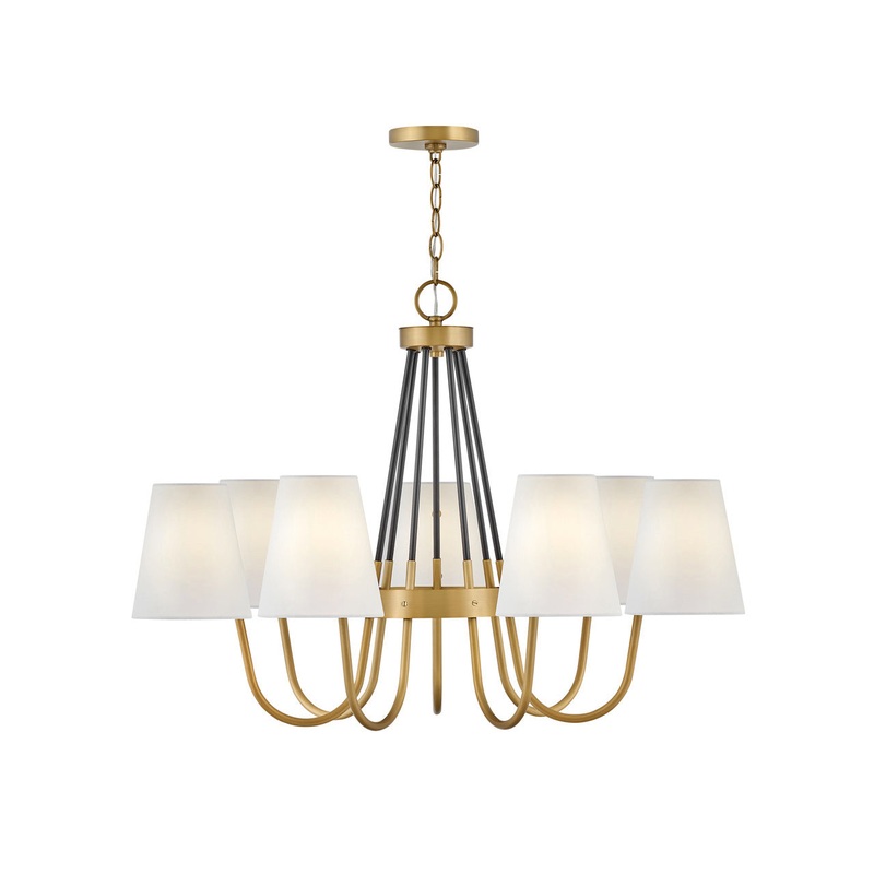 Aston Large Single Tier Chandelier in Heritage Brass