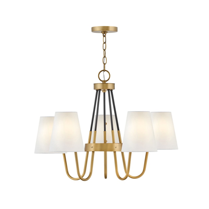Aston Medium Single Tier Chandelier in Heritage Brass