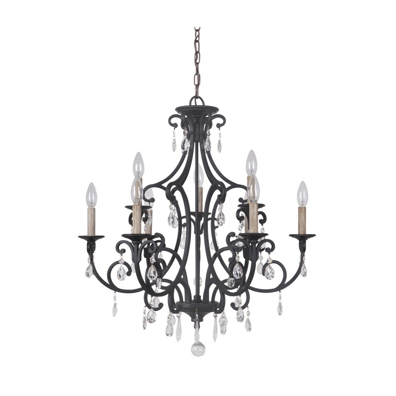 Bentley 9-Light Chandelier in Matte Black