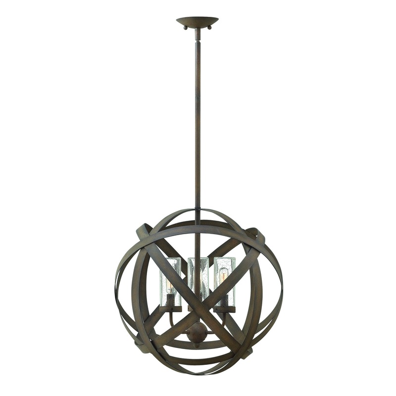 Carson Medium Orb Outdoor Chandelier in Vintage Iron