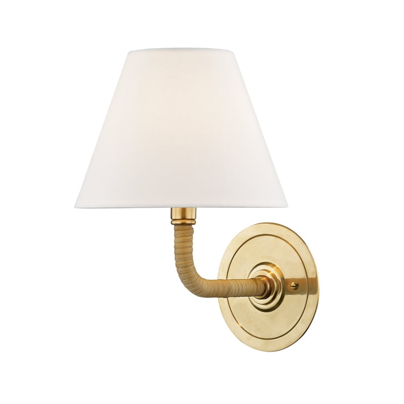 Curves No.1 1-Light Wall Sconce in Aged Brass