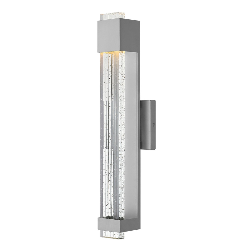 Glacier Medium Wall Mount Lantern in Titanium
