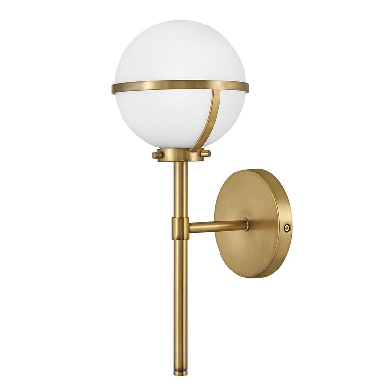 Hollis Single Light Vanity in Heritage Brass