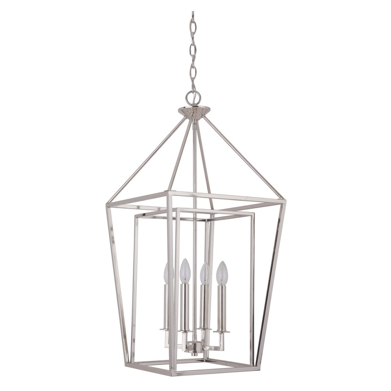 Hudson 4-Light Foyer in Polished Nickel