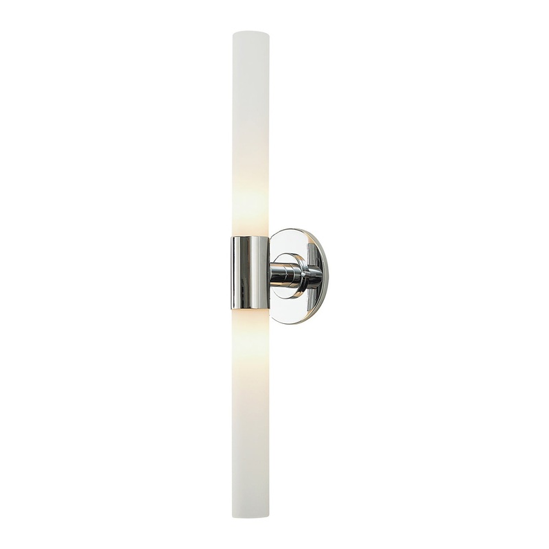 Long Cylinder 2-Light Vanity Light in Chrome