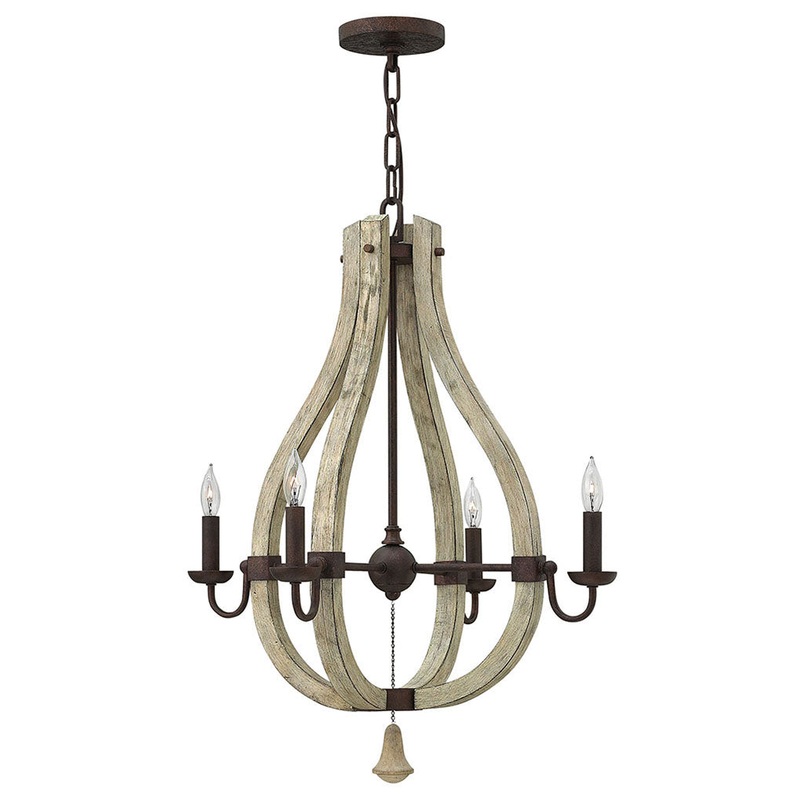 Middlefield Small Open Frame Chandelier in Iron Rust