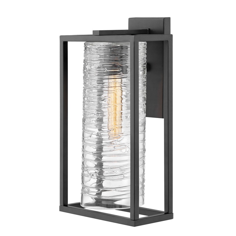 Pax Medium Wall Mount Lantern in Satin Black