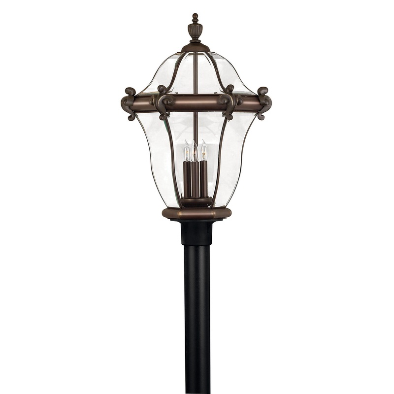 San Clemente Extra Large Post/Pier Mount Lantern in Copper Bronze