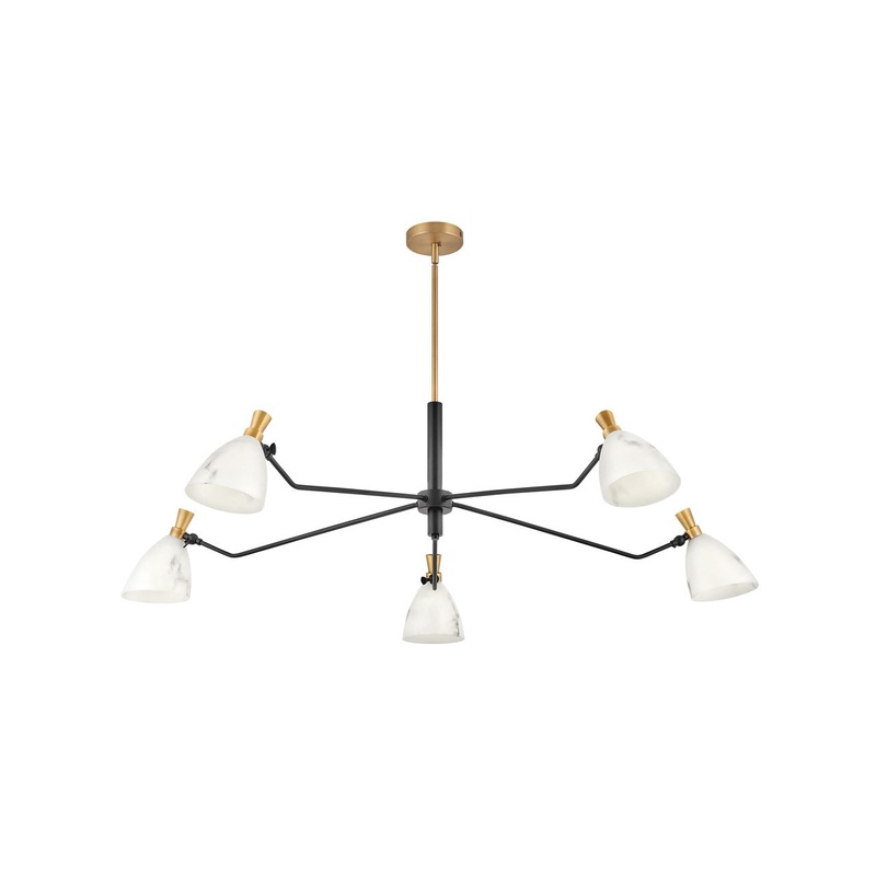 Sinclair Large Single Tier Chandelier in Heritage Brass
