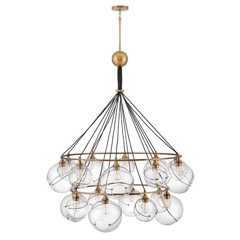 Skye Extra Large Two Tier Chandelier in Heritage Brass