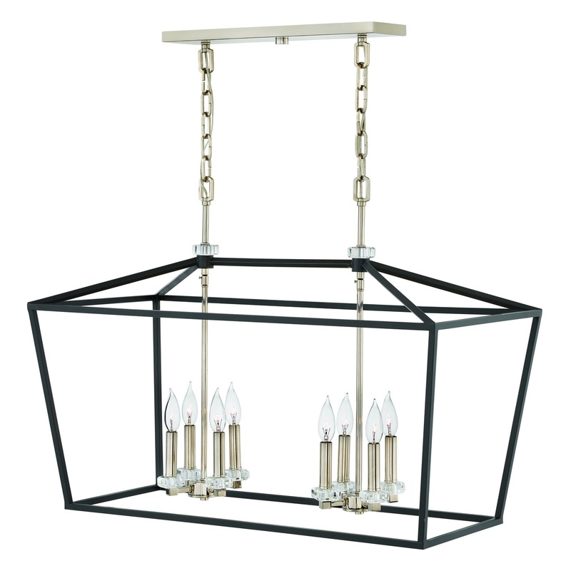 Stinson Eight Light Linear Chandelier in Black