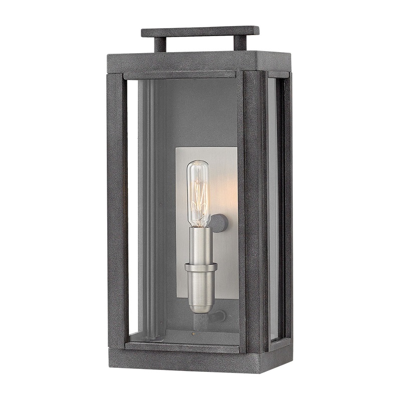 Sutcliffe Small Wall Mount Lantern in Aged Zinc