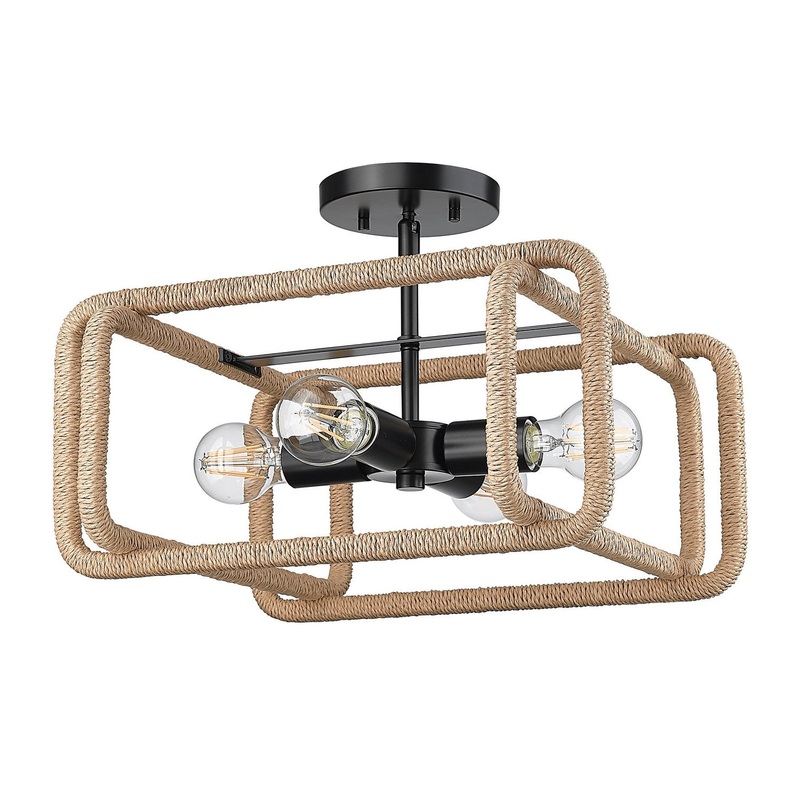 Camden 4 Light Semi-Flush in Matte Black