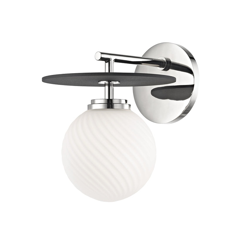 Ellis 1-Light Wall Sconce in Polished Nickel/Black