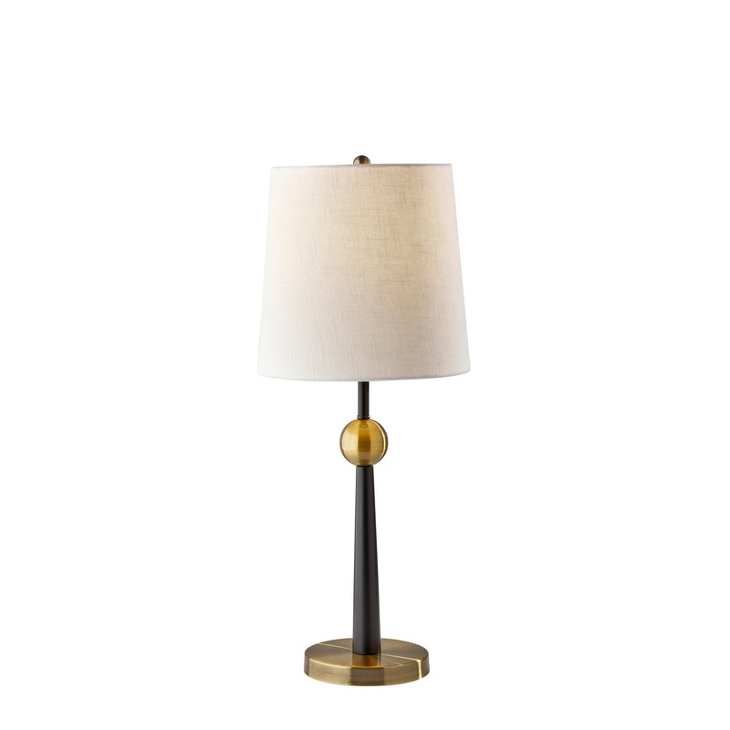 Francis Table Lamp in Black & Antique Brass