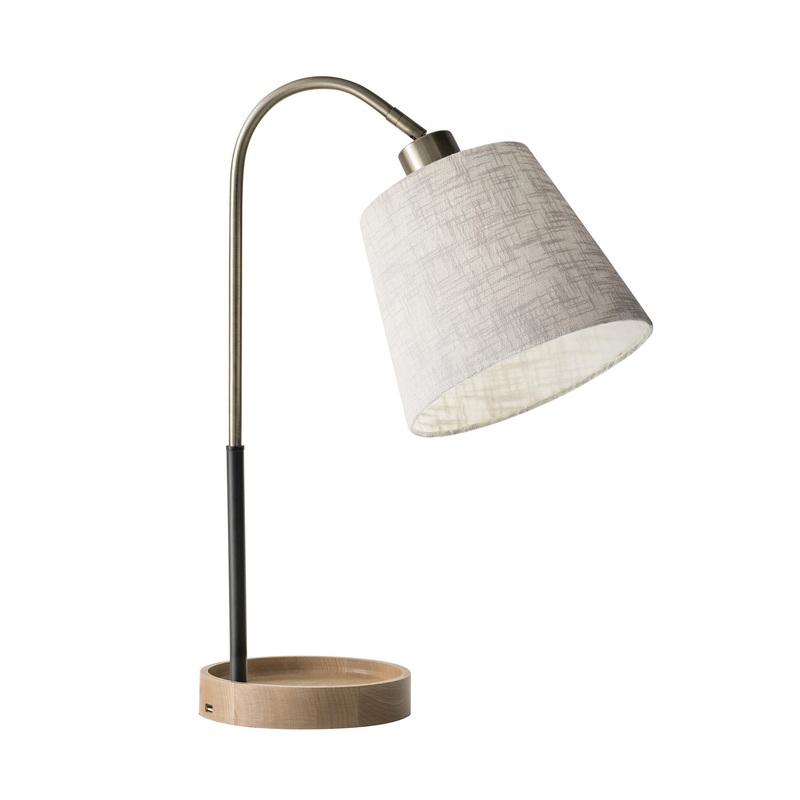 Jeffrey Table Lamp in Natural Rubber Wood