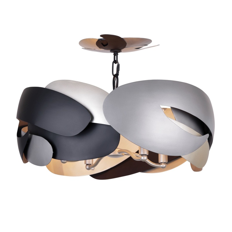 Metalo Misto 4-Light Semi Flush Mount in Coal