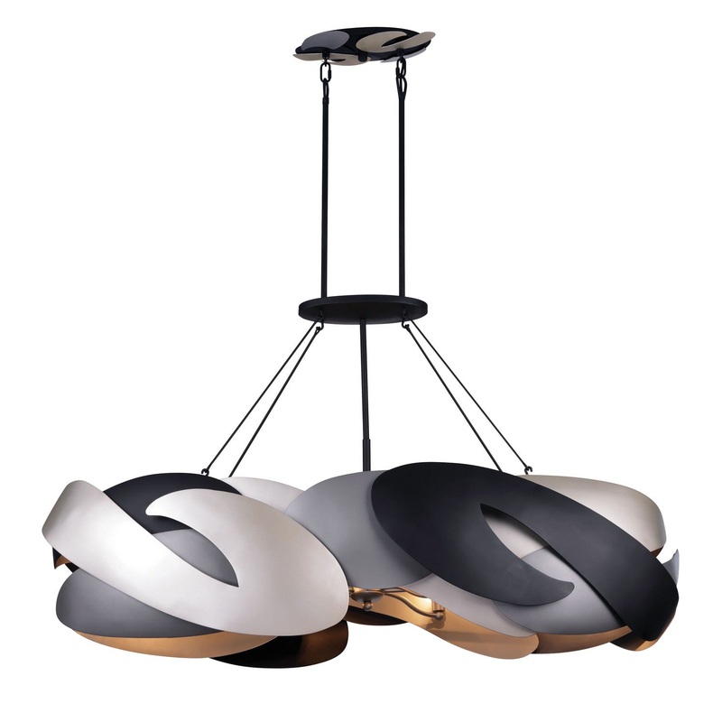 Metalo Misto 6-Light Island Pendant in Coal