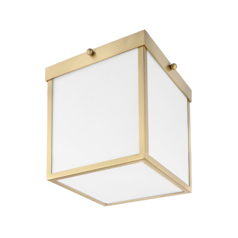 Monica 1-Light Flush Mount in Aged Brass