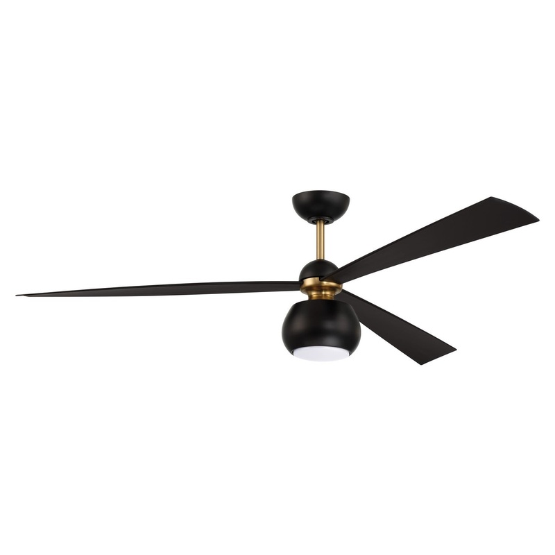 Otto 60" Ceiling Fan in Flat Black & Satin Brass