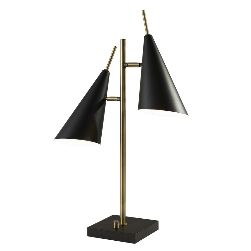 Owen 2-Light Table Lamp in Black Painted