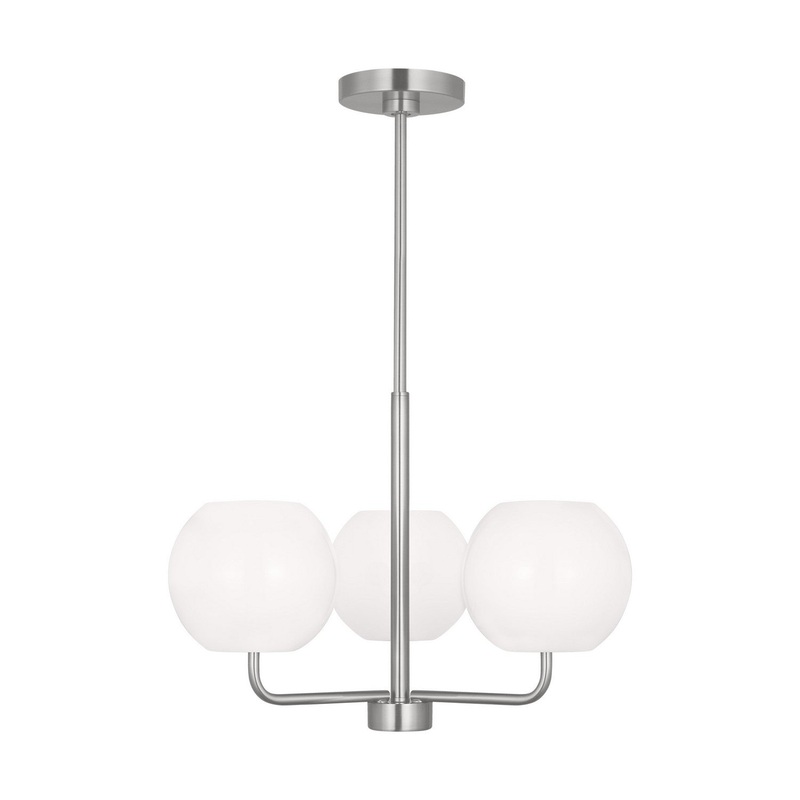 Rory 3-Light Chandelier in Brushed Steel