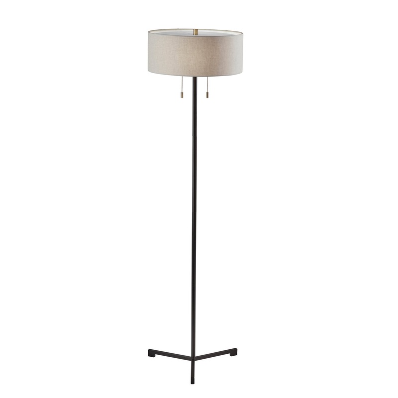 Wesley 2-Light Floor Lamp in Black
