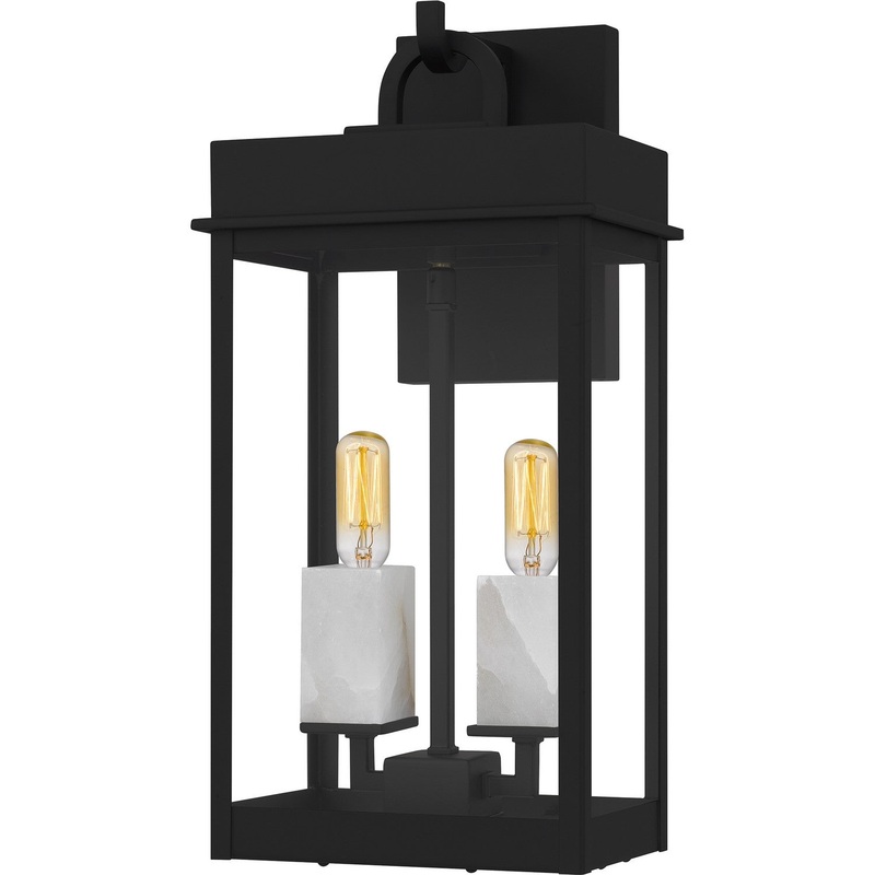 Carmen 2-Light Outdoor Wall Lantern in Matte Black