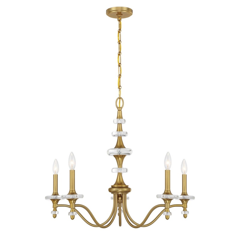 Champlain 5-Light Chandelier in Warm Brass