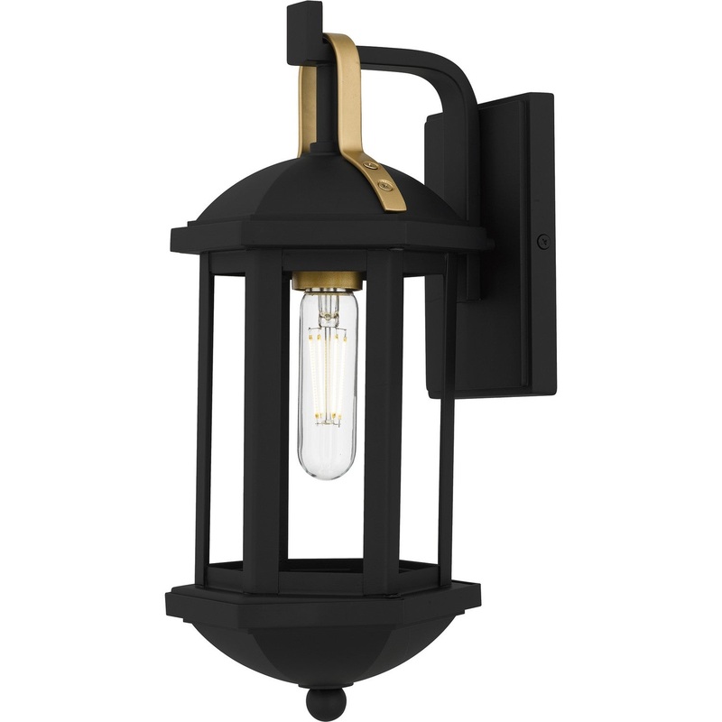 Crestfield 1-Light Outdoor Wall Lantern in Matte Black