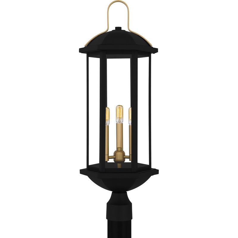 Crestfield 3-Light Outdoor Post Lantern in Matte Black