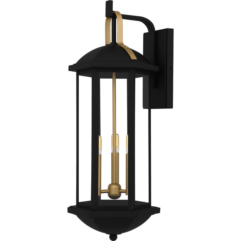 Crestfield 3-Light Outdoor Wall Lantern in Matte Black