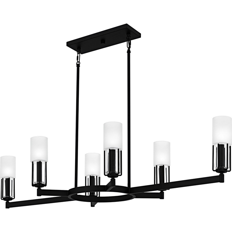 Cruz 6-Light Linear Chandelier in Matte Black