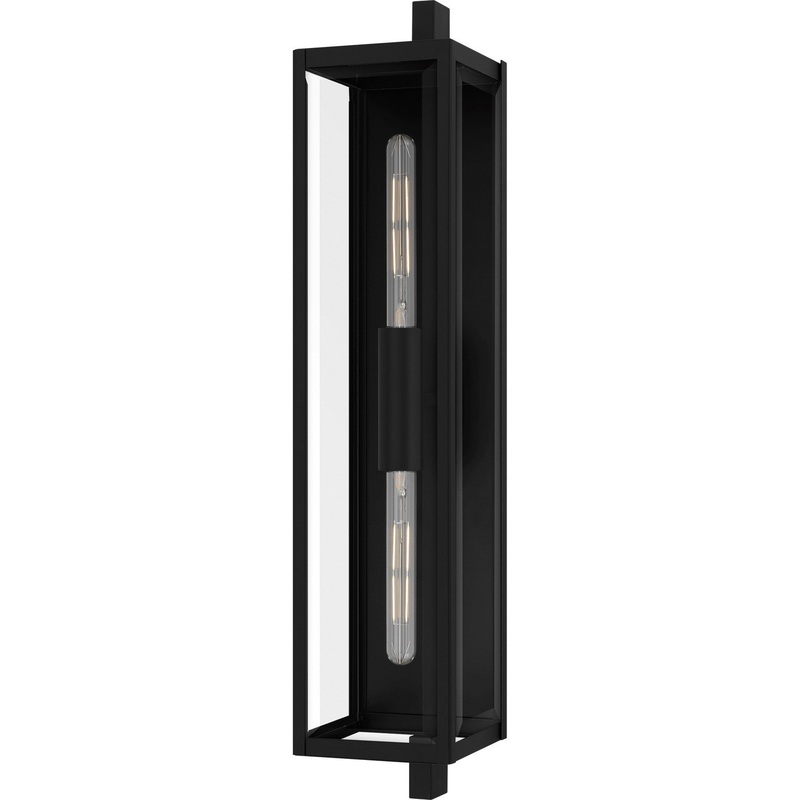 Dale 2-Light Outdoor Wall Lantern in Matte Black